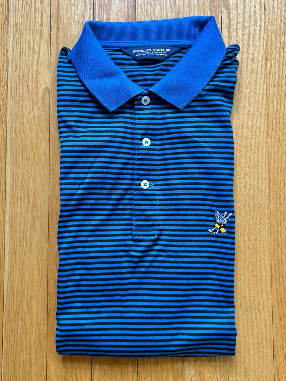 Vintage Polo Ralph Lauren Golf Mens Short Sleeve Polo Large Blue Winged Foot